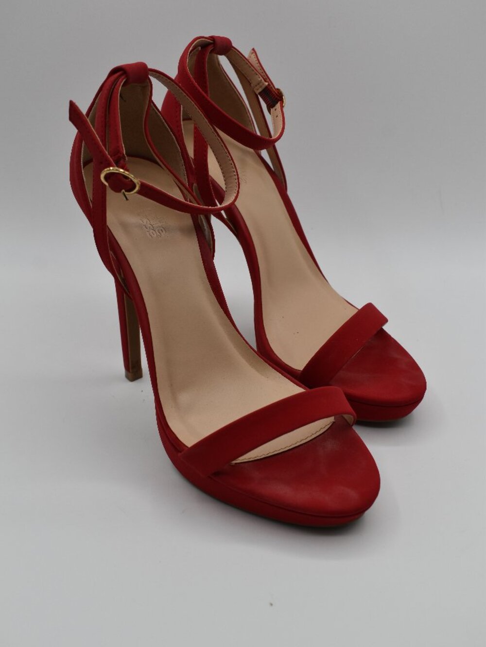 Size 7 Heel Charlotte Russe Madden02 Red Nubuck Platform Stiletto Strappy Sandal